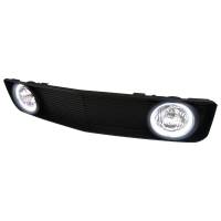 Spec'D Tuning Products - Spec-D 2005-2009 Ford Mustang V6 Black ABS Grille w/ Dual H10 Fog Lights - Image 1
