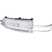 Spec'D Tuning Products - Spec-D 1999-2002 GMC Sierra 1500 2500LD/ 2000-2006 Yukon + XL Chrome ABS Round Hole Mesh Grille - Image 1