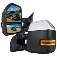 Spec'D Tuning Products - Spec-D 2017-2019 Ford F-250/F-350/F-450/F-550 Power Adjustable, Heated, BSM, ATS, & Manual Extendable Towing Mirrors w/ Smoke Lens LED Turn Signal, Clearance, & Auxiliary Lights - Image 1