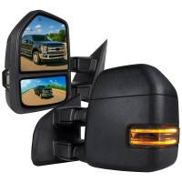 Spec'D Tuning Products - Spec-D 2017-2019 Ford F-250/F-350/F-450/F-550 Super Duty Power Adjustable, Heated, BSM, ATS, & Manual Extendable Towing Mirrors w/ Smoke Lens LED Turn Signal, Clearance, & Auxiliary Lights - Image 1