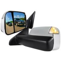 Spec'D Tuning Products - Spec-D 2002-2009 Dodge RAM Power Adjustable, Heated, & Manual Fold Chrome Towing Mirrors w/ LED Turn Signal & Puddle Lights - Image 1