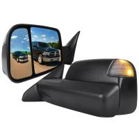 Spec'D Tuning Products - Spec-D 2009-2012 Dodge RAM 1500 Power Adjustable, Heated, & Manual Extendable Towing Mirrors w/ Clear Lens LED Turn Signal & Puddle Lights - Image 1