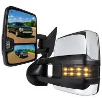 Spec'D Tuning Products - Spec-D 2007-2014 Chevrolet Silverado/Suburban/ GMC Sierra/Yukon/Yukon XL Power Adjustable, Heated, & Manual Extendable Chrome Towing Mirrors w/ Smoke Lens LED Turn Signal & Clearance Lights - Image 1