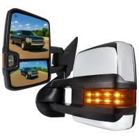 Spec'D Tuning Products - Spec-D 2007-2014 Chevrolet Silverado/Suburban GMC Sierra/Yukon/Yukon XL Power Adjustable, Heated, & Manual Extendable Chrome Towing Mirrors w/ LED Turn Signal & Clearance Lights - Image 1