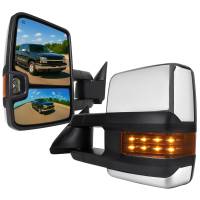 Spec'D Tuning Products - Spec-D 2002-2007 Chevrolet Silverado/Suburban/Tahoe/Avalanche GMC Sierra/Yukon/Yukon XL Power Heated Chrome Towing Mirrors w/ Amber Lens LED Turn Signal & Clearance Lights - Image 1