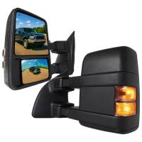 Spec'D Tuning Products - Spec-D 1999-2015 Ford F-250/F-350/F-450/F-550 Power Adjustable, Heated, & Manual Extendable Towing Mirrors w/ Smoke Lens Turn Signal Lights - Image 1