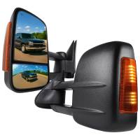 Spec'D Tuning Products - Spec-D 2003-2007 Chevrolet Silverado/Suburban/Tahoe/Avalanche GMC Sierra/Yukon/Yukon XL Power Adjustable, Heated, & Manual Extendable Towing Mirrors w/ Smoke Lens LED Turn Signal Lights - Image 1