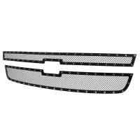 Spec'D Tuning Products - Spec-D 2005-2007  Chevrolet Silverado Rivet Style Black Stainless Steel 2PC Mesh Grille Insert - Image 1