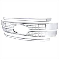 Spec'D Tuning Products - Spec-D 2017-2018 Ford F-250/F-350/F-450/F-550 SuperDuty Chrome ABS Grille Overlay - Image 1