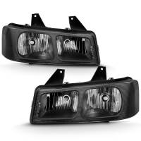 ANZO Headlights, Tail Lights and More  - ANZO 2003-2017 Chevy Express Crystal Headlight Black - Image 1